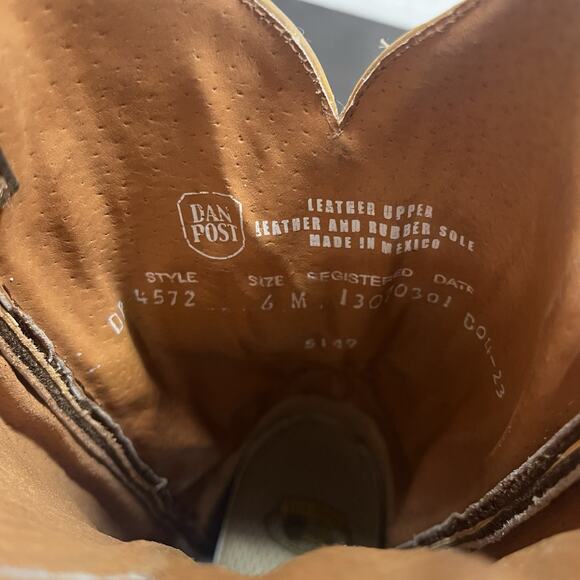 Dan Post Womens Size 6M Alexy DP4572 Western 12" Square Toe Cowgirl Boots - Picture 8 of 10